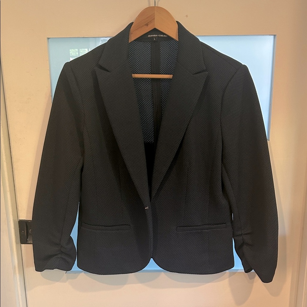 Amanda & Chelsea Navy Textured Blazer